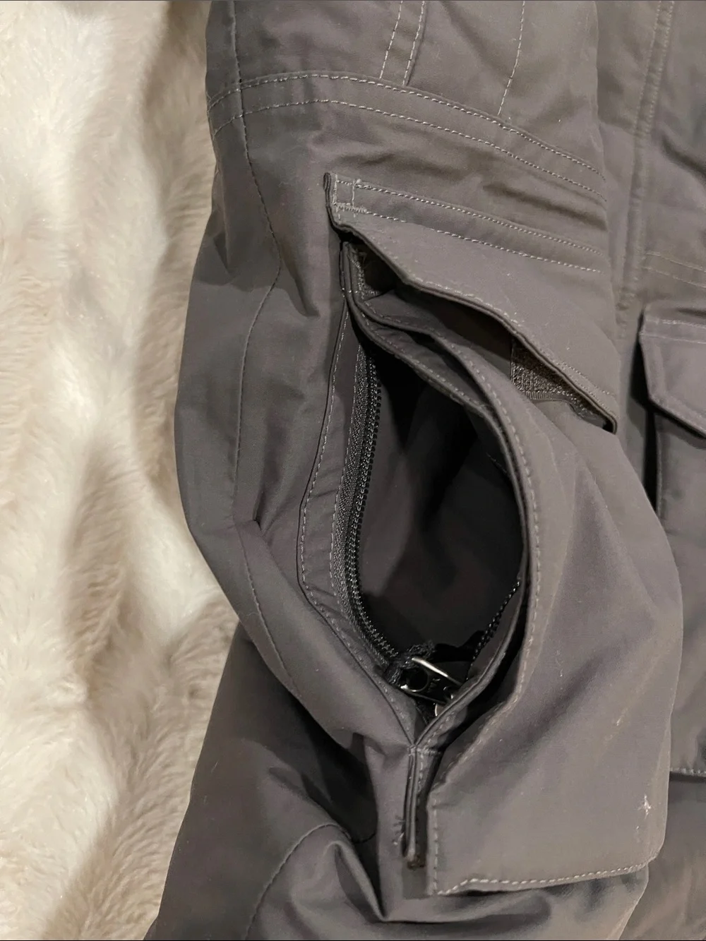 The North Face Kids' Parka Jacket - Charcoal Gray with Faux-Fur Hood